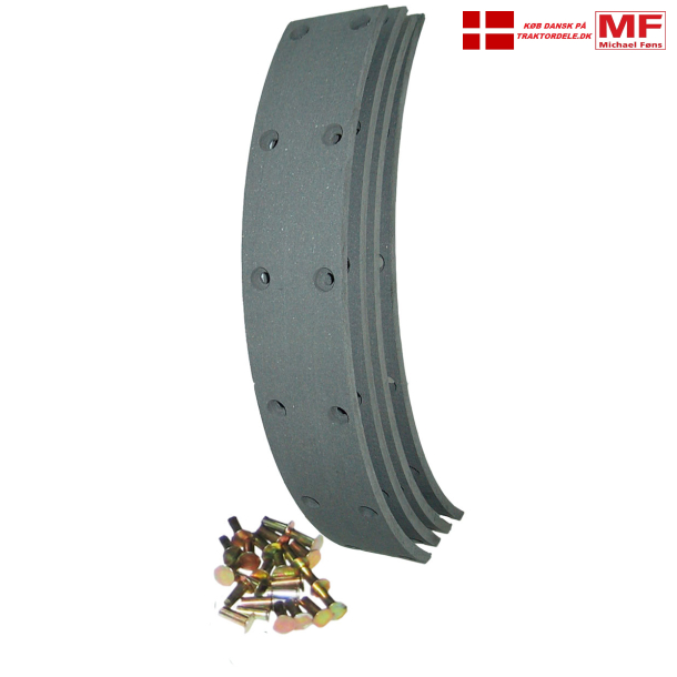 Bremsebelgnings-st, 41X274mm. Bukh452-modeller. St med nitter, til 4 sko.