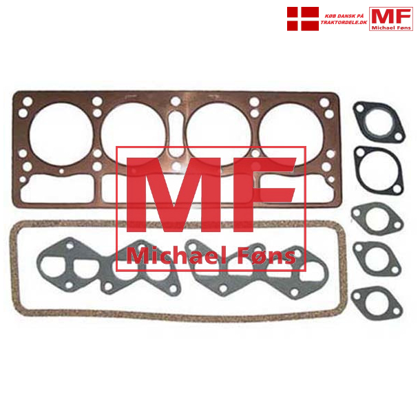 Toppaknings-st til Ferguson26 med 80mm boring. Sort fiberpakning. Monterings-anvisning medflger.