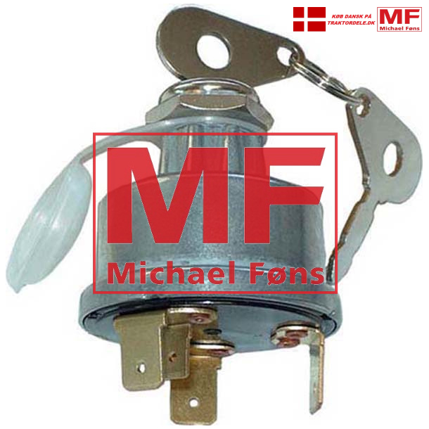 Startkontakt med 16mm hals og 2 ngler. Alle MF165-MF175 etc. med dieselmotor og dynamo-anlg.