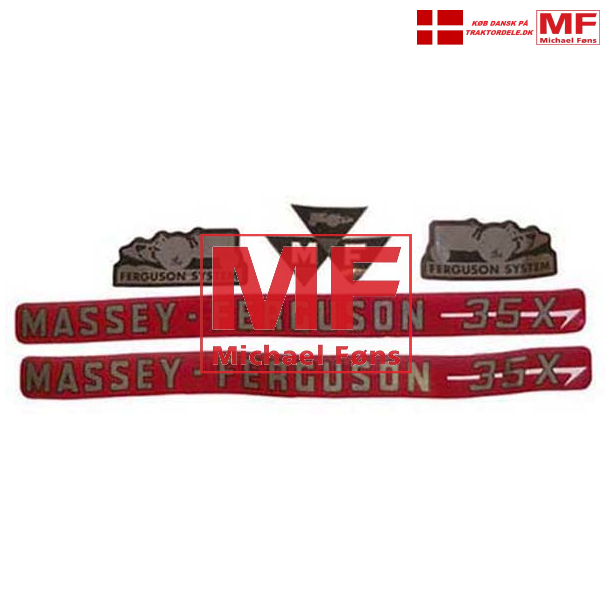 Hjlmtransfers-st, Massey-Ferguson MF35X, rg. 1963+1964. Topkvalitet, 5 dele i st