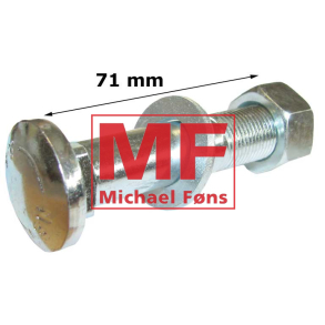 Flgplade-bolt med skive og mtrik. Til originale flgringe med firkantede klodser