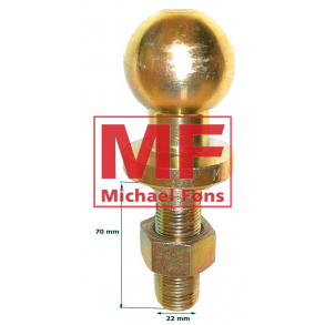 Anhnger-kugletrk med 22mm gevind. Til montering i hulbom eller trkbom.