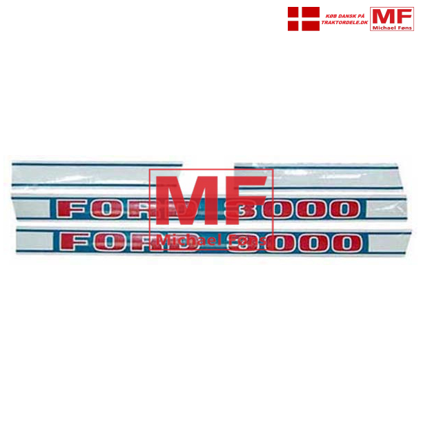 Transfers-st, Ford3000 Ny model. Rd skrift p klar folie