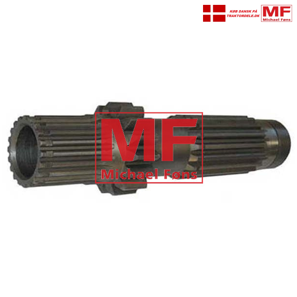 Bundaksel inkl. nleleje, nederst i gearkasse p MF35X og op.... Med 15tnder og 17 spliner