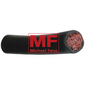 Batterikabel, mangetrdet-, 50kvadrat, sort plastkappe. Pris pr hele meter.