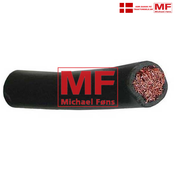 Batterikabel, mangetrdet-, 50kvadrat, sort plastkappe. Pris pr hele meter.