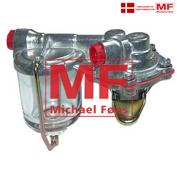 Fdepumpe m. pakning. OK kvalitet pumpe med slamglas. MF35/3 og MF135. Til 2-bolts montage