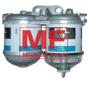 Dieselfilter, dobbelt-, med 1/2UNF i tilslutningerne, Ford1000-serie og andre.