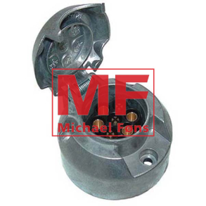 Anhnger-stik, 7-polet. Sort plast. Til montering med 3 bolte.