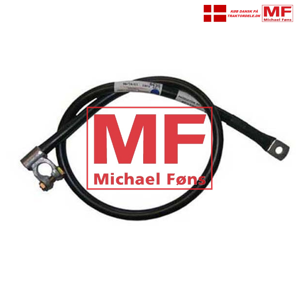 Batterikabel, 50kvd X 900mm. Sort med minus-polsko og 12mm kabelsko