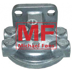 Filter-hoved til enkelt-filter. Med 1/2UNF gevind og udlufter