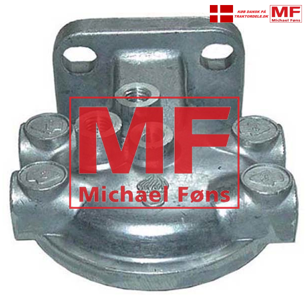 Filter-hoved til enkelt-filter. Med 1/2UNF gevind og udlufter