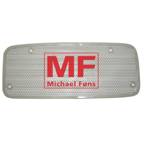 Frontgrill, verste-, i lakeret hulplade. Ford 1000-serie, rg. 1965-1967
