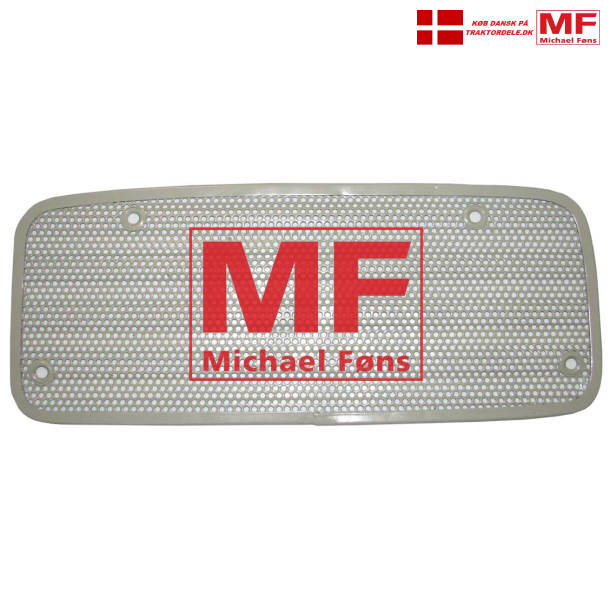 Frontgrill, verste-, i lakeret hulplade. Ford 1000-serie, rg. 1965-1967