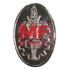 Frontemblem i plade. Ovalt og u-malet. Fordson Dexta og Major+Power-Major