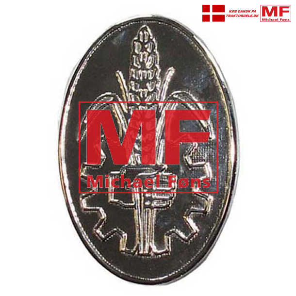 Frontemblem i plade. Ovalt og u-malet. Fordson Dexta og Major+Power-Major