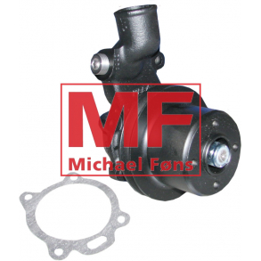 Vandpumpe m/ pakninger og 125mm remskive, MF165-175-185-MF565-575. Modeller med aksel 19mm