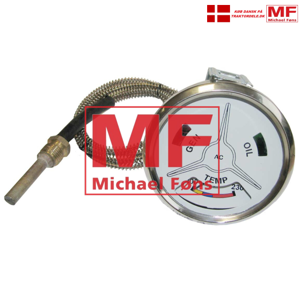 Varmemler-instrument, Fordson Super-Major med 6-cyl motor. Uden baggrundslys. 2,2mtr rr