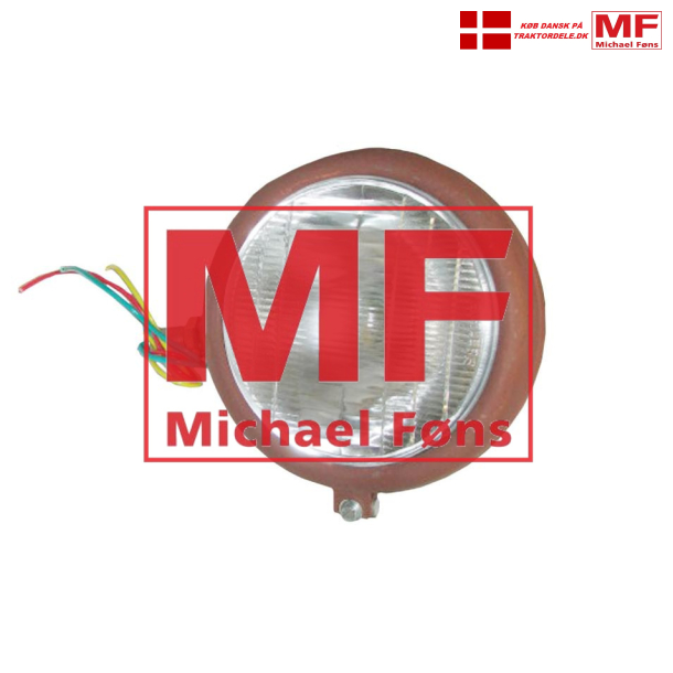 Forlygte-st, gl. model Lucas. H/V med nedadvendt ls. Lucas-prer vedlagt u/b.