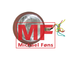 Forlygte-st, gl. model Lucas. H/V med nedadvendt ls. Lucas-prer vedlagt u/b.