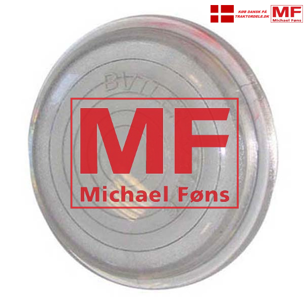 Skrmlygte-glas, hvidt. Butlers-type, MF, IH, Fordson