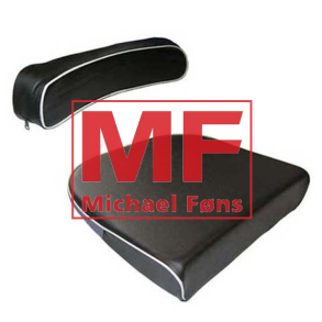 S�depude-s�t til David-Brown. Sort med hvid trimkant. Med bagplade og bolte+vingem�trikker.