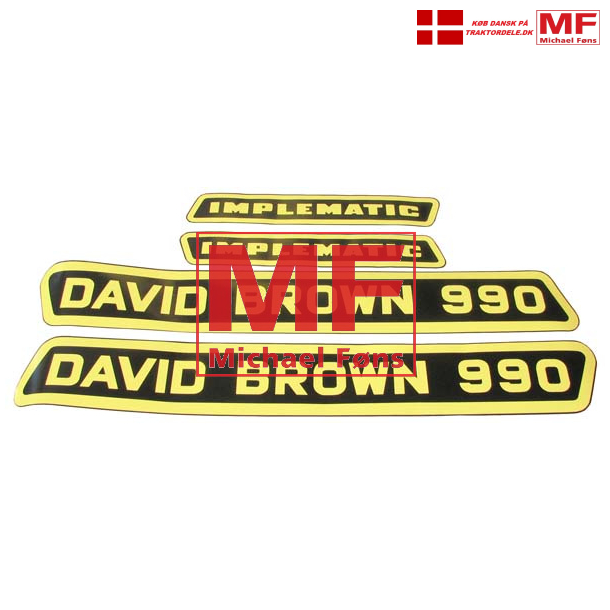 Transfers- st, David-Brown 990 Implematic. Gul p sort bund.