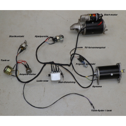 EGENPRODUKTION: Ledningsnet til MF165/MK2, MF175, MF178 med stelstyret start-hjlperel.