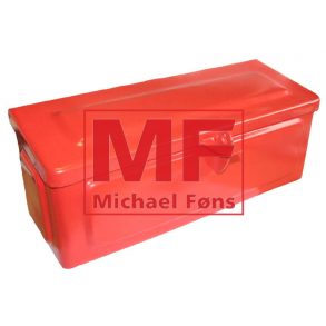 Vrktjskasse i rd, til MF35, MF65 og andre modeller. Monteres p radiusstang eller konsol