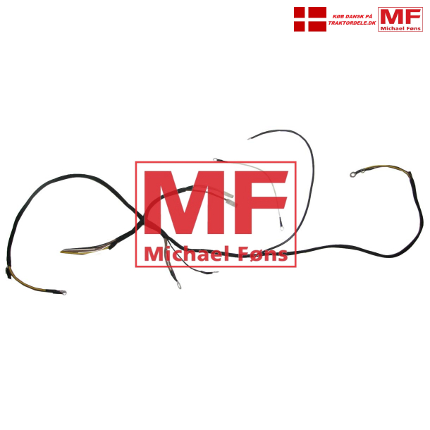 Ledningsnet til Ferguson26 med 6Volt anlg. Runde sko med terminalbeskyttere ved dynamo og rel