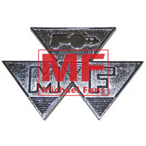 Frontemblem, forkromet. Til Massey-Ferguson 65. Lidt mindre end originalt..!