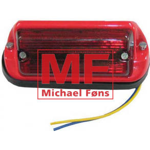 Baglygte, firkantet model med stoplys. Massey-Ferguson med firkantede skrme.