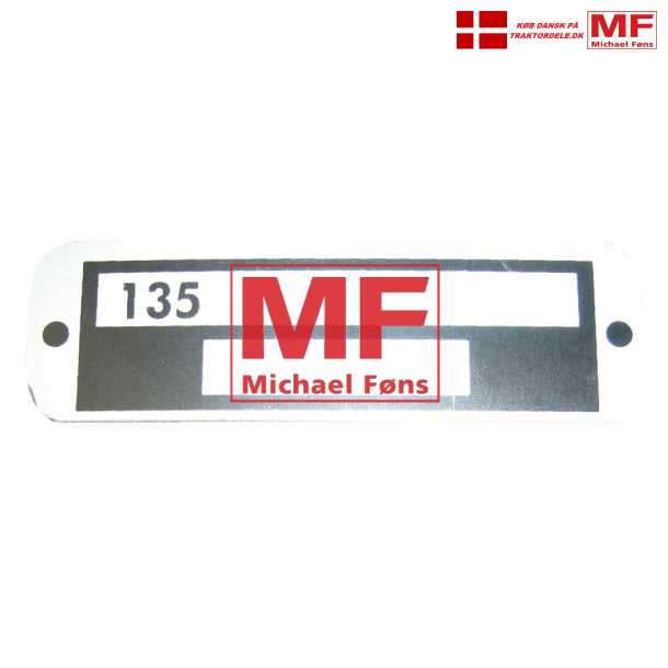 Serie-nr-plade, med 2 nitter, MF135