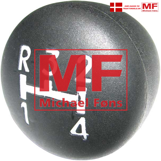 Gearstangsknop, R-1-2-3-4, til MF135 og opad med 8-trins gearkasse.