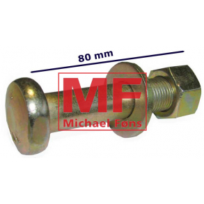 Flgplade-bolt med mtrik og skive. Blank type til bl.a.  MF35-MF65-MF135-MF165-MF175