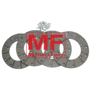 Bremse-belgnings-st, 4 dele+nitter. Til MF65, MF165, MF176S, MF178. Tr-bemse-modeller