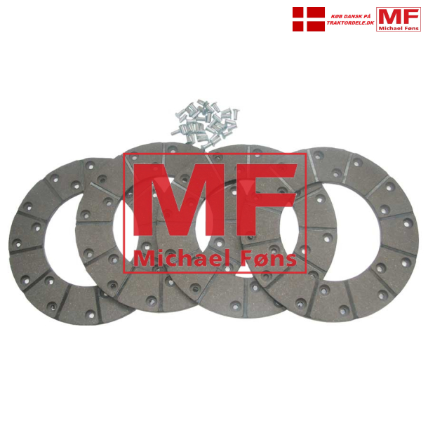 Bremse-belgnings-st, 4 dele+nitter. Til MF65, MF165, MF176S, MF178. Tr-bemse-modeller