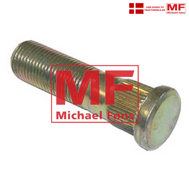 Baghjulsbolt til Ferguson26-31, med rundt hoved og 16,3mm riflet skaft.