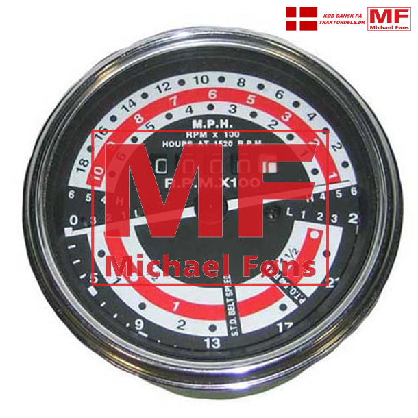 Traktormeter, MF135Diesel med Multi-Power. Skala km/time