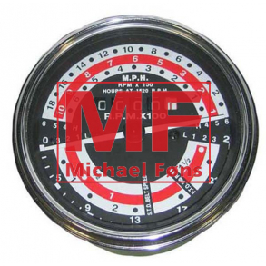 Traktormeter, MF35X og MF135, 540PTO=1780 p motor. Skala i km/time