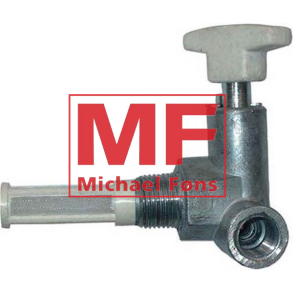 Tankhane med messingventil og studs mod venstre. FE35 med 4-cyl 23C motor.