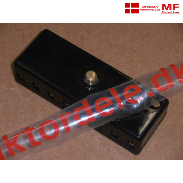 Sikringsdse, 6-rkkers- i sort bakkelit, til Bukh