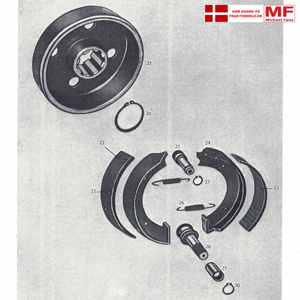 Bukh302/403 bremsetromle+bremsesko