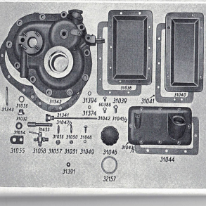 Split-tegning, Bukh302 motordksler+pakninger