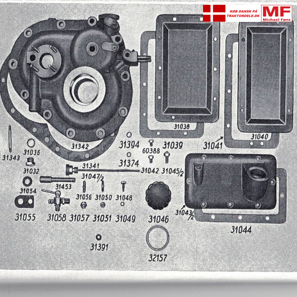 Split-tegning, Bukh302 motordksler+pakninger