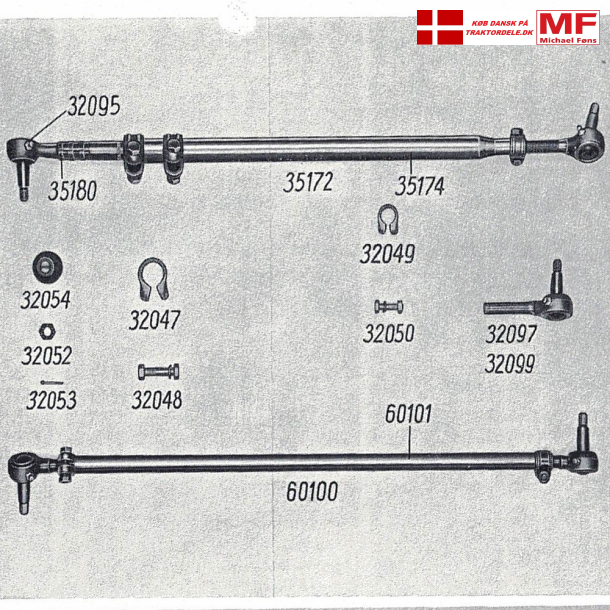 Split-tegning, Bukh302-403 styrekugler+sporstang
