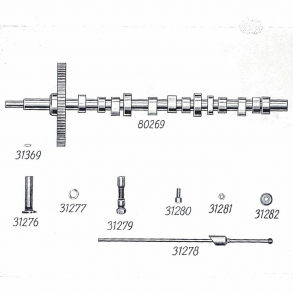Split-tegning, Bukh knast+stdstnger. 105mm boring