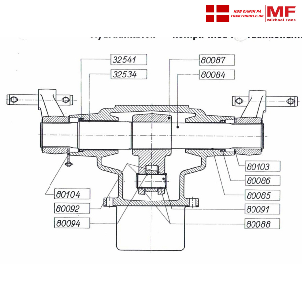 Split-tegning, Bukh452 lftearms-aksel+tilbehr