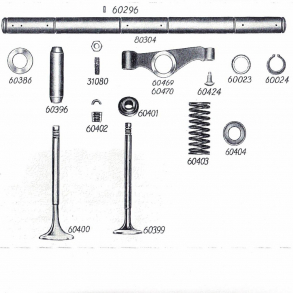 Split-tegning, Bukh 3-cyl. vippetj+ventiler