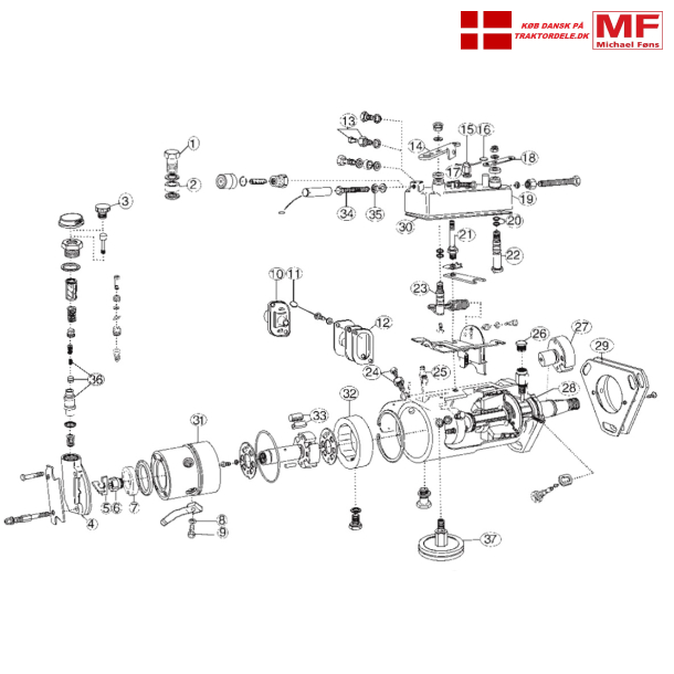 CAV dpa-rotorpumpe. Split-tegning